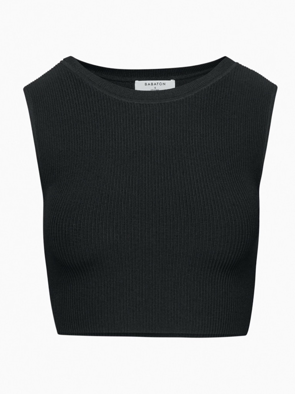 Aritzia Babaton Sculpt Knit Muscle Cropped Tank - Black - Extra Small